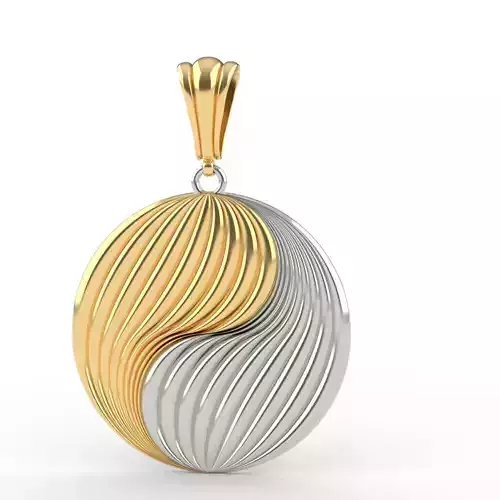 Two tone ying-yang style medal 3D print model