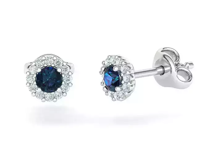 Bespoke Stud Earrings Sapphire Earrings printable 3dmodel 3D print model