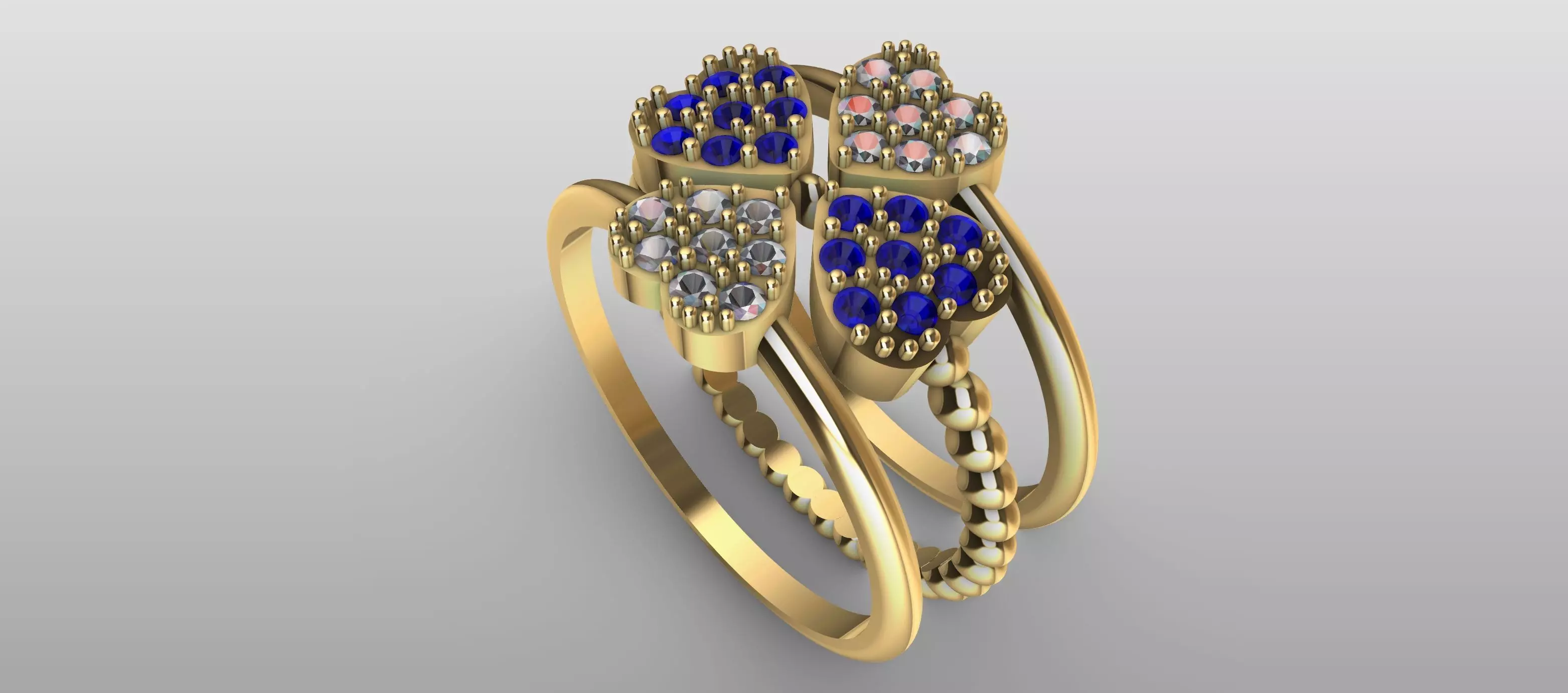 Hearts Trebol Ring Free 3D print model