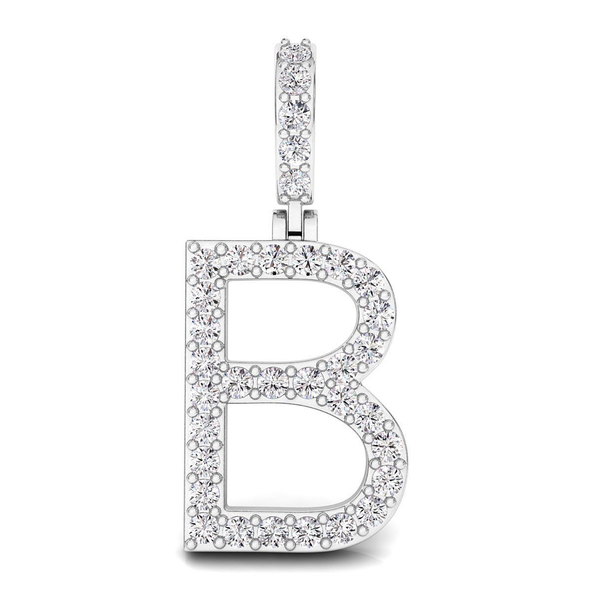 Alphabet B-letter single row pendant 3D print model_1