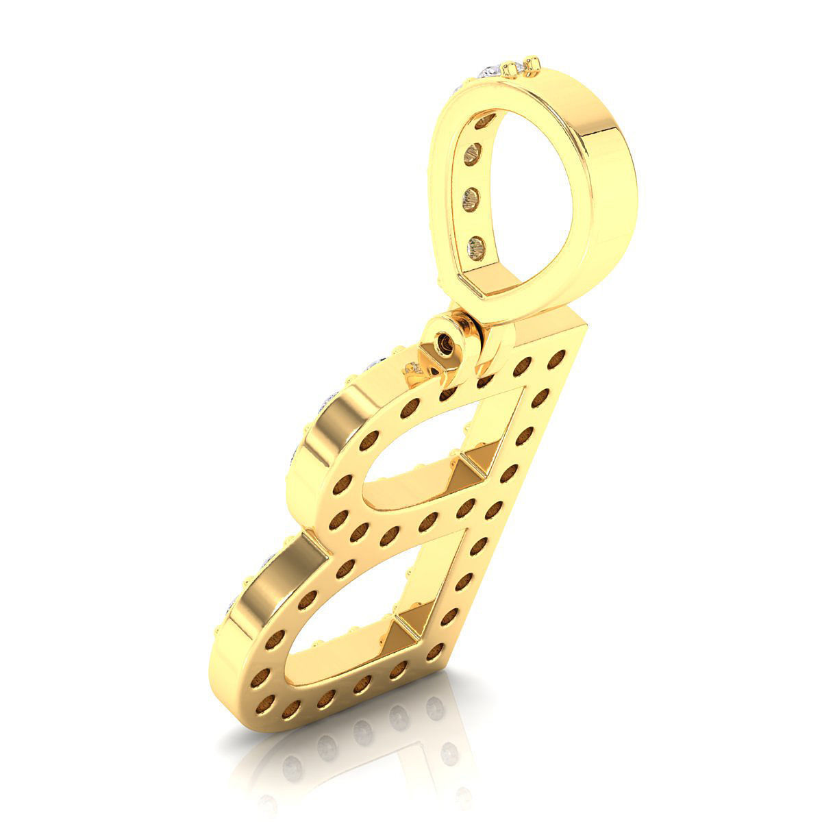 Alphabet B-letter single row pendant 3D print model_9