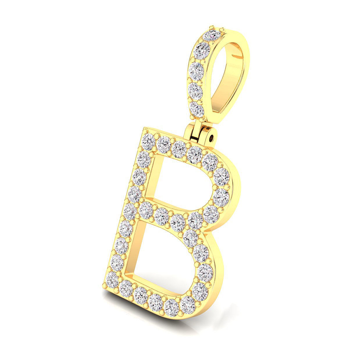 Alphabet B-letter single row pendant 3D print model_6