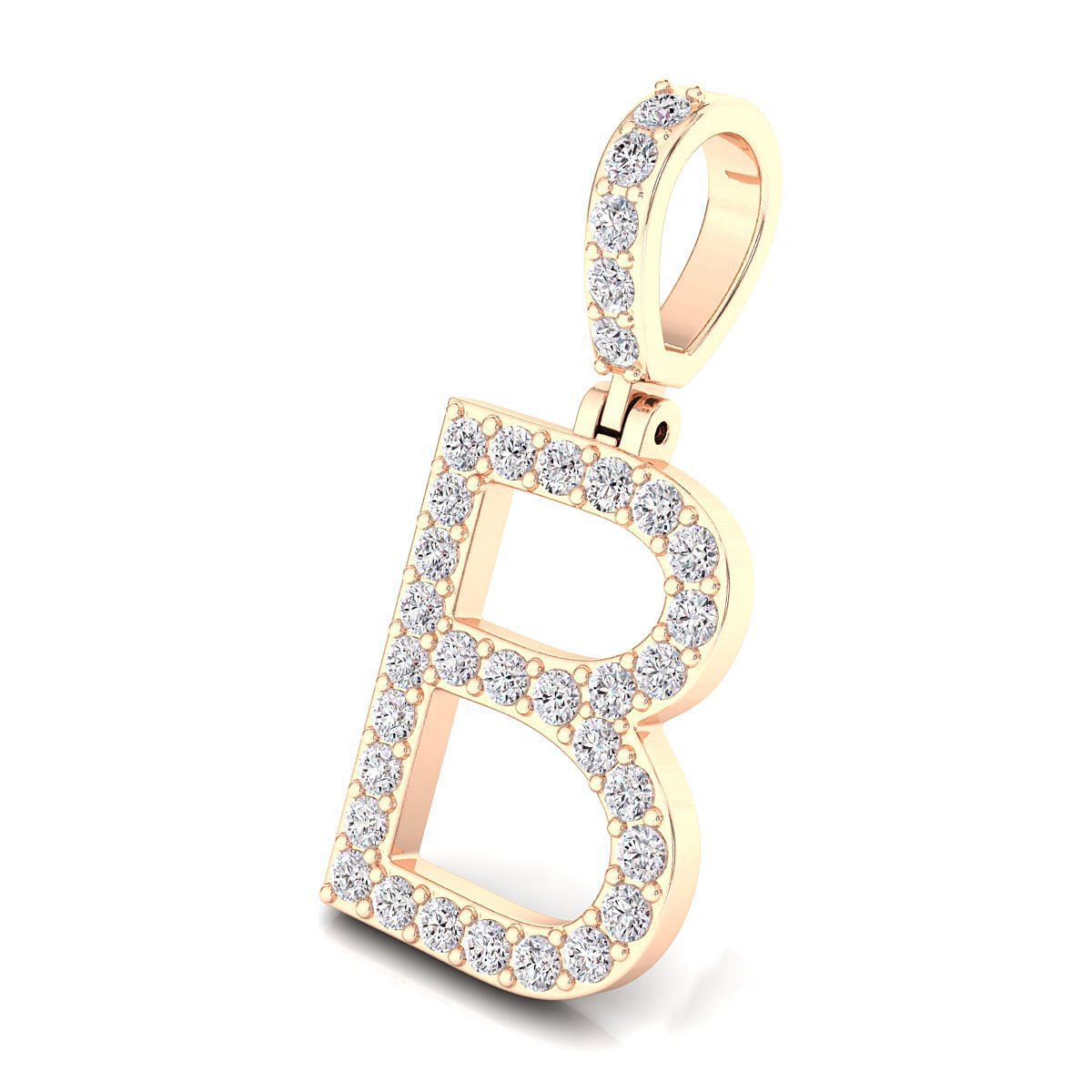Alphabet B-letter single row pendant 3D print model_5
