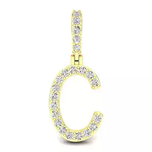 Alphabet C-letter single row pendant