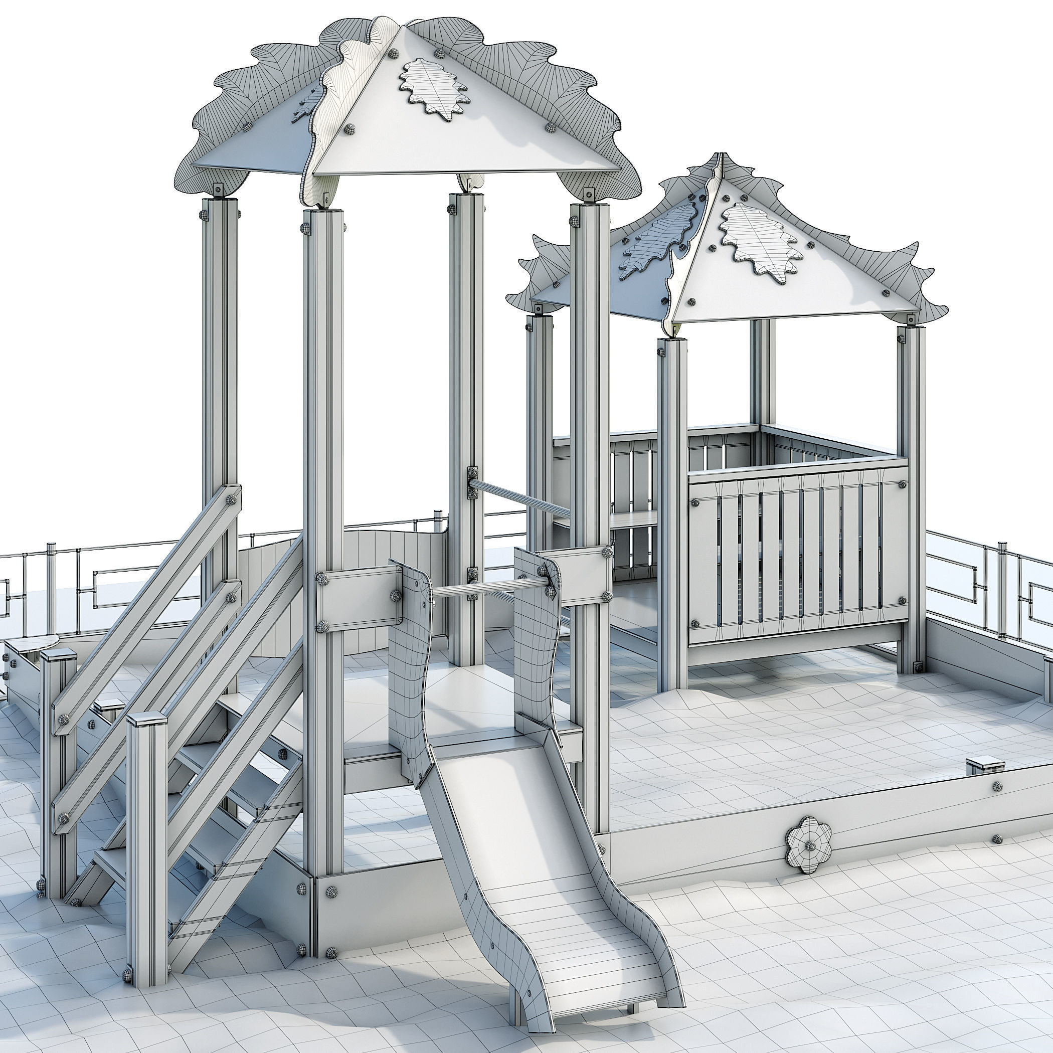 Playground with a large sandbox 3D model_10