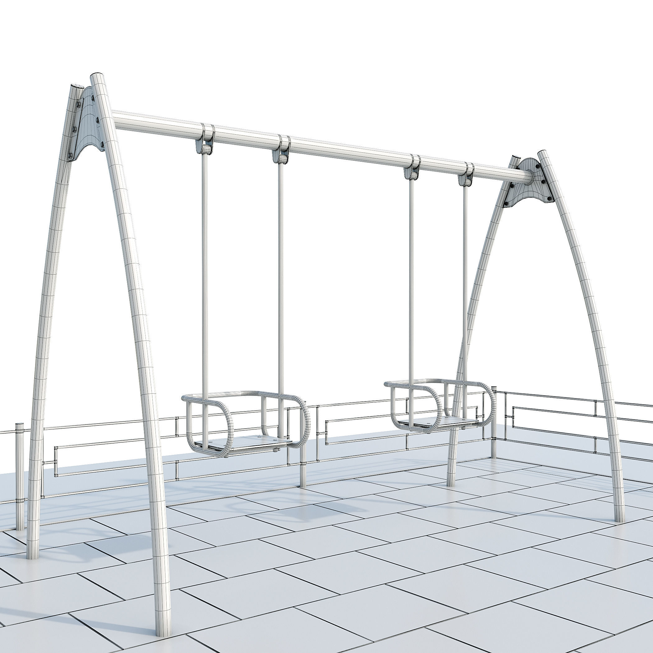 Playground with a large sandbox 3D model_12