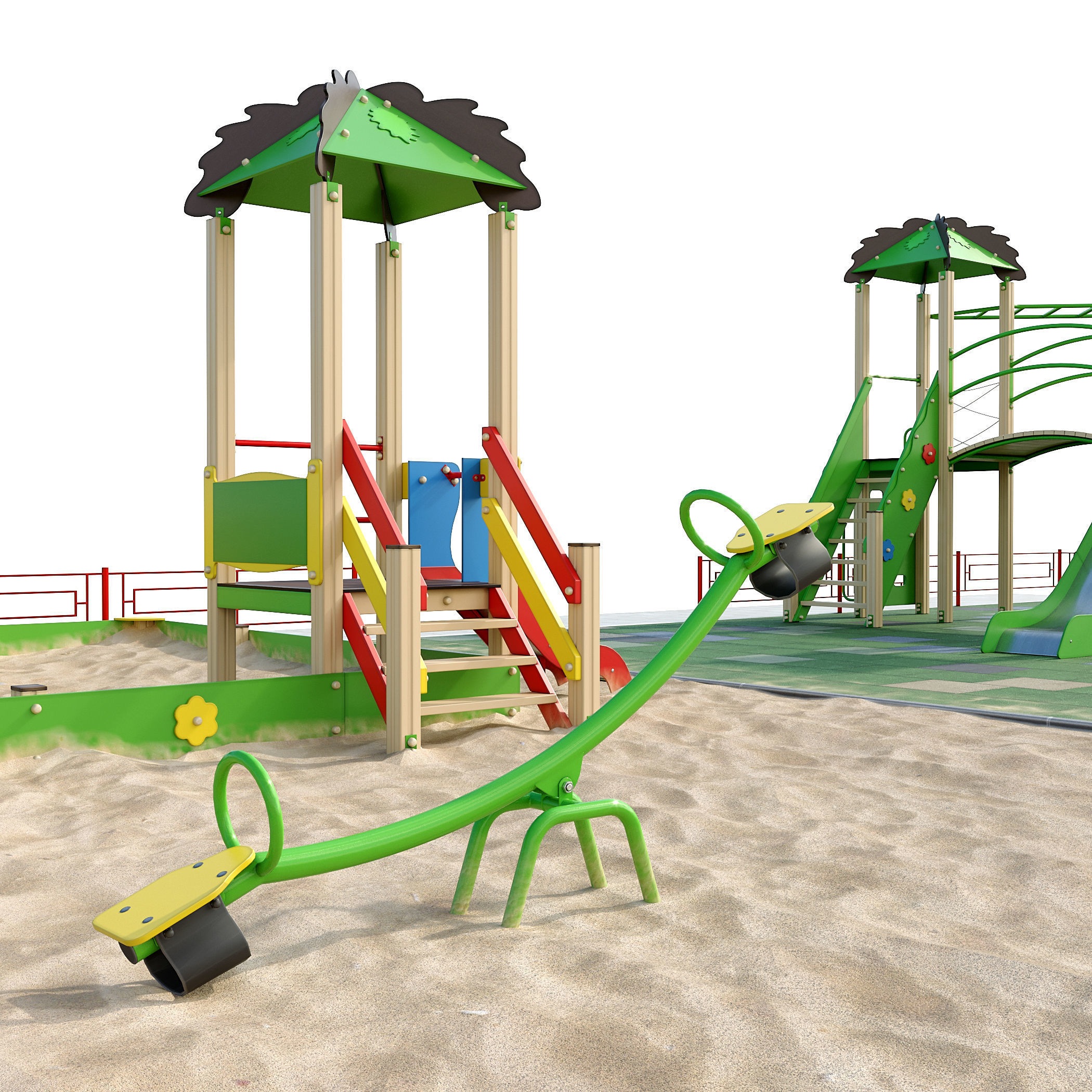 Playground with a large sandbox 3D model_13