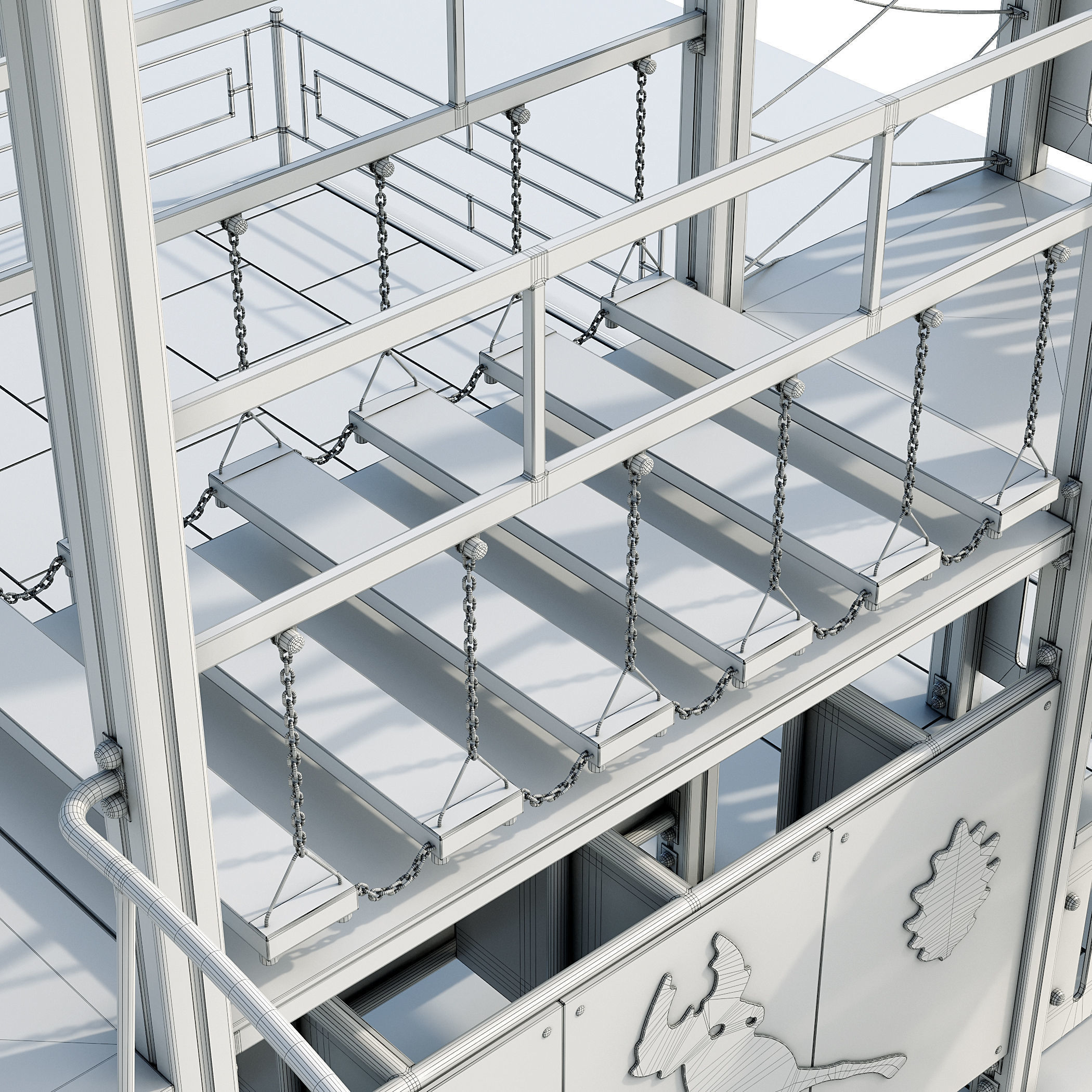 Playground with a large sandbox 3D model_8