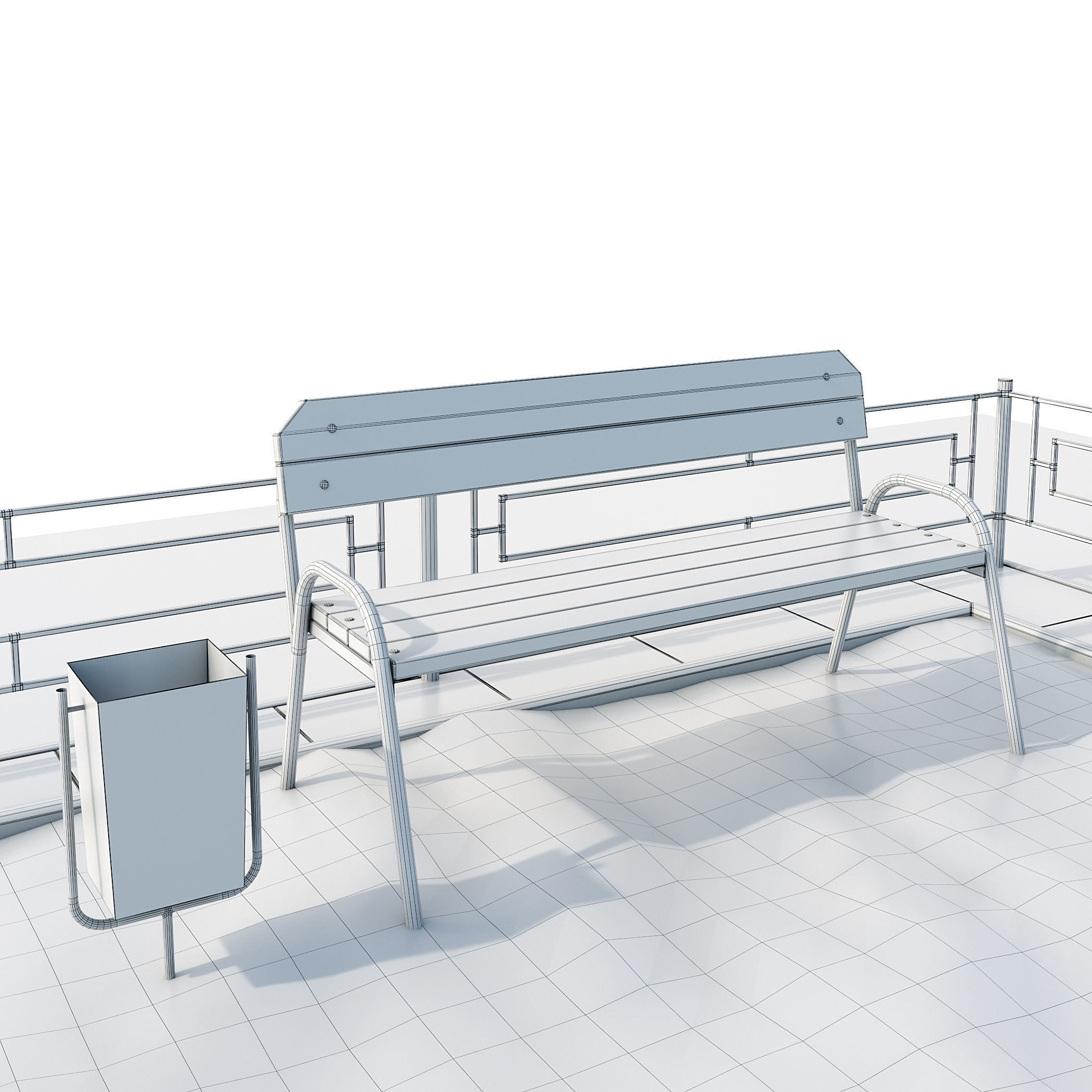 Playground with a large sandbox 3D model_18