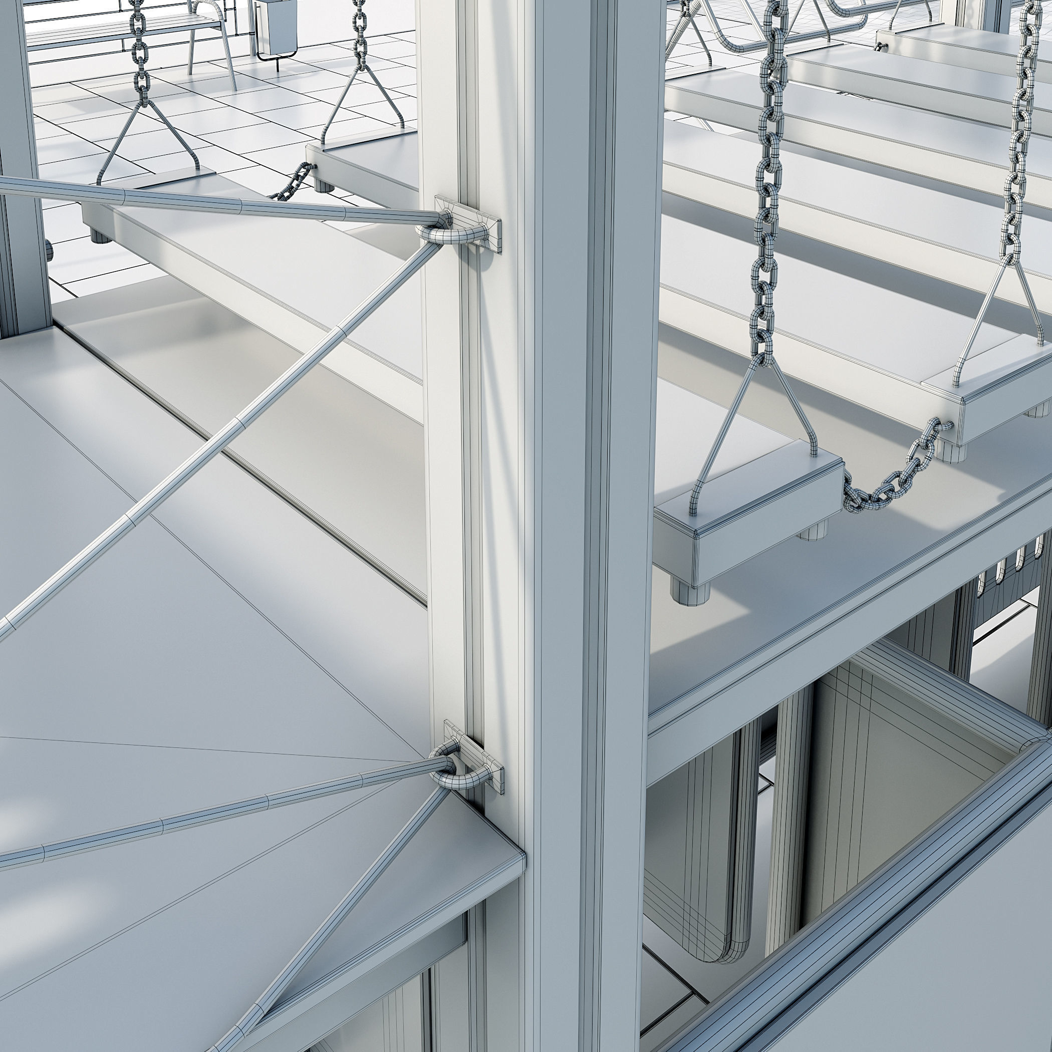 Playground with a large sandbox 3D model_20