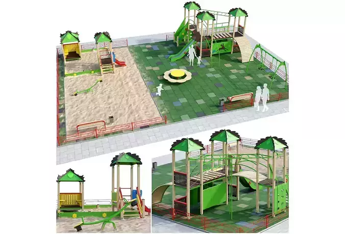 Playground with a large sandbox