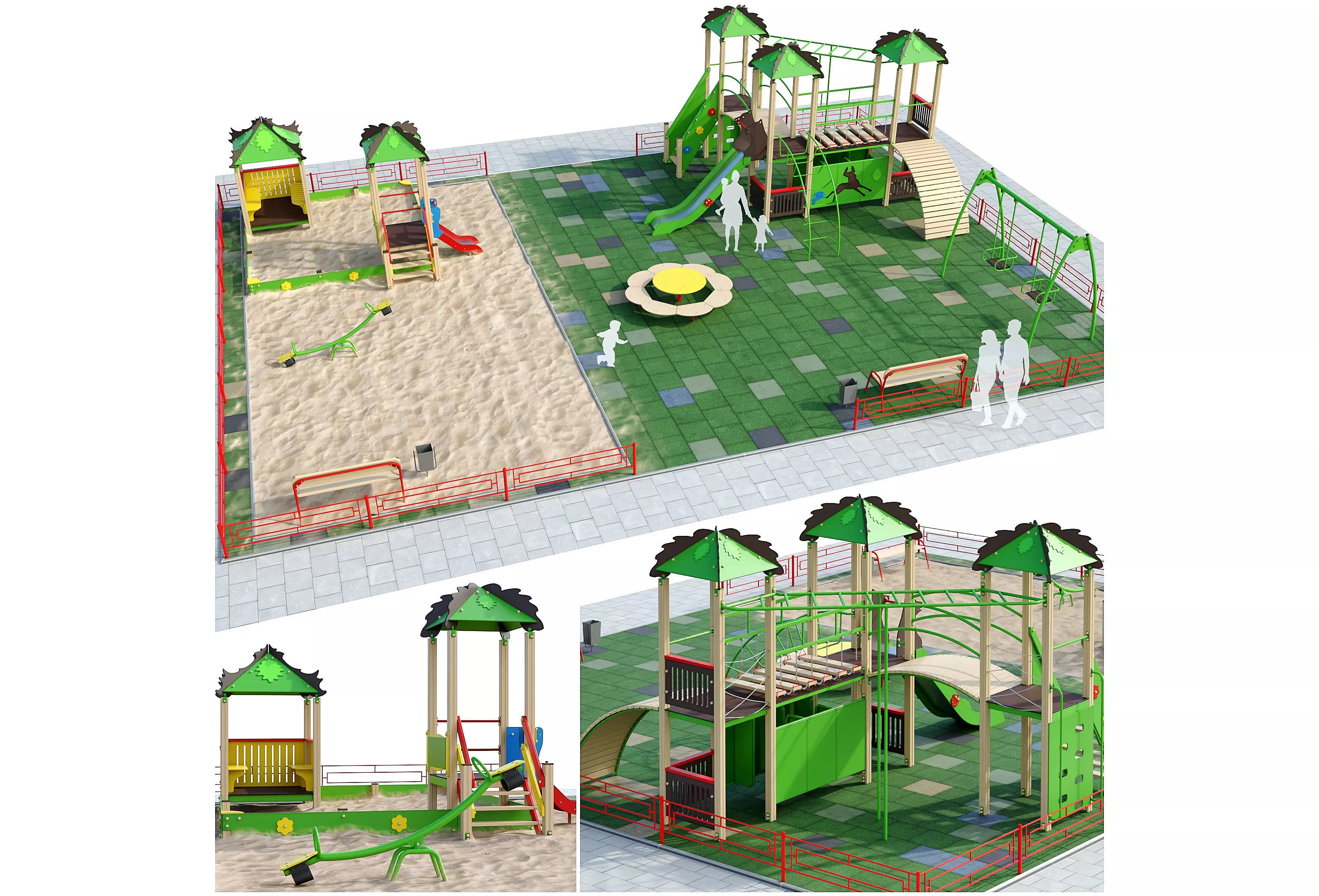 Playground with a large sandbox 3D model_0