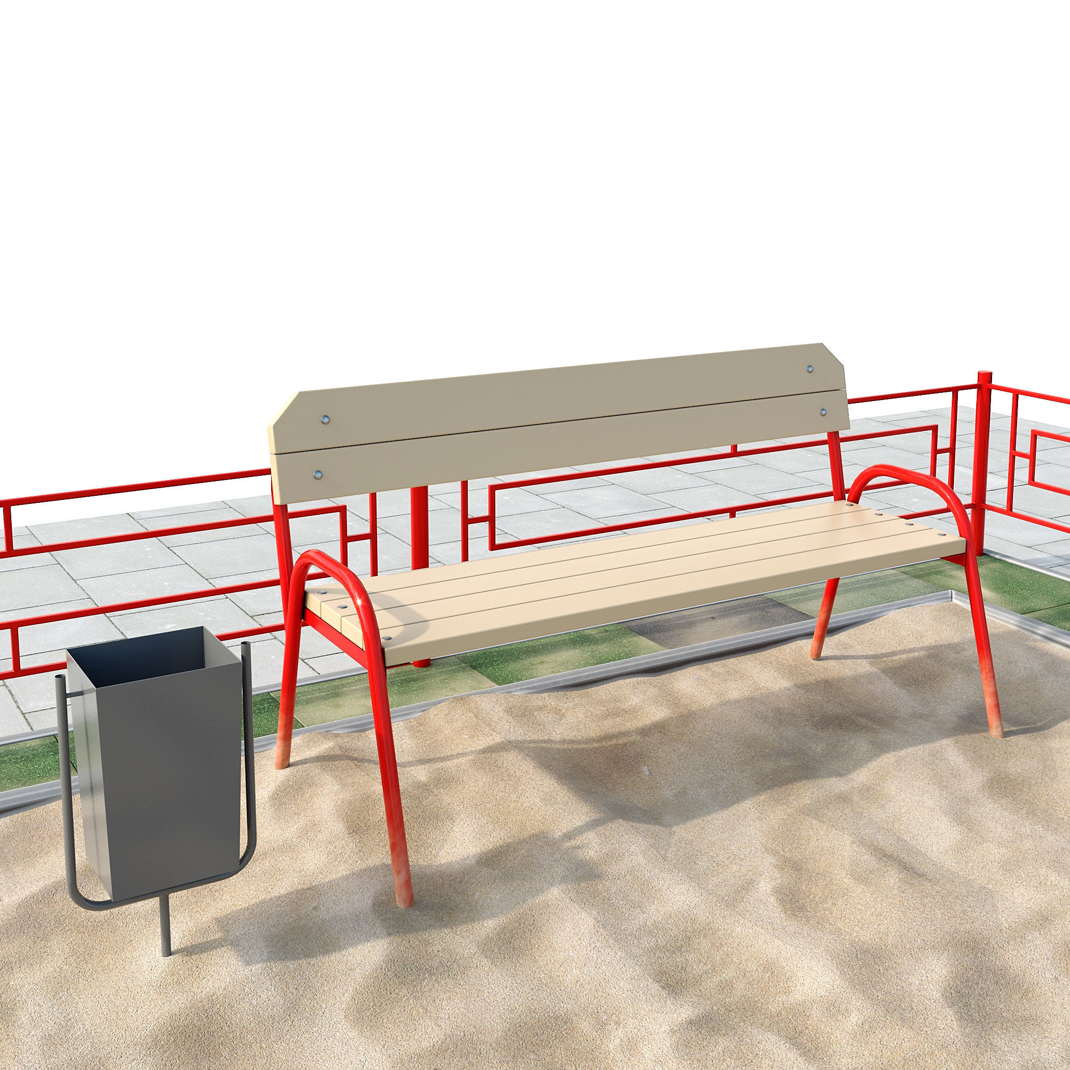 Playground with a large sandbox 3D model_17