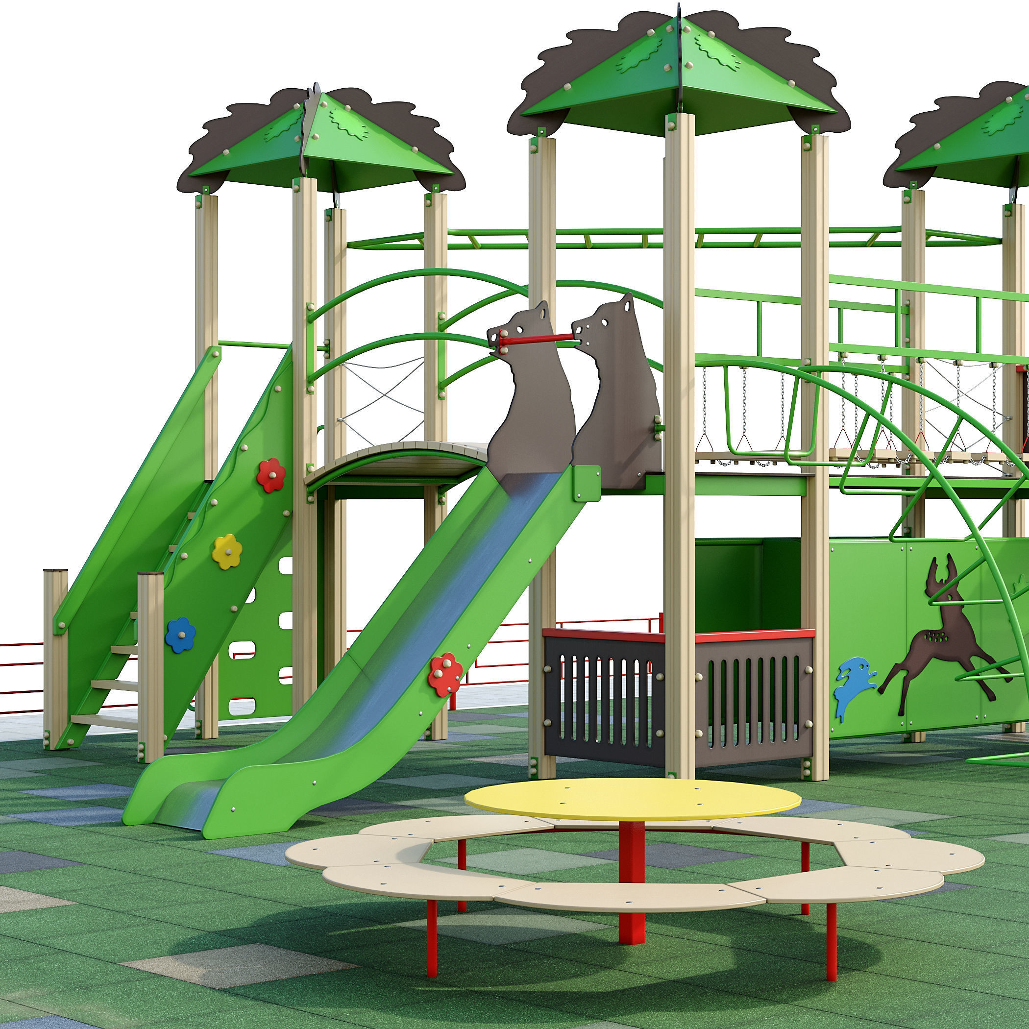 Playground with a large sandbox 3D model_5