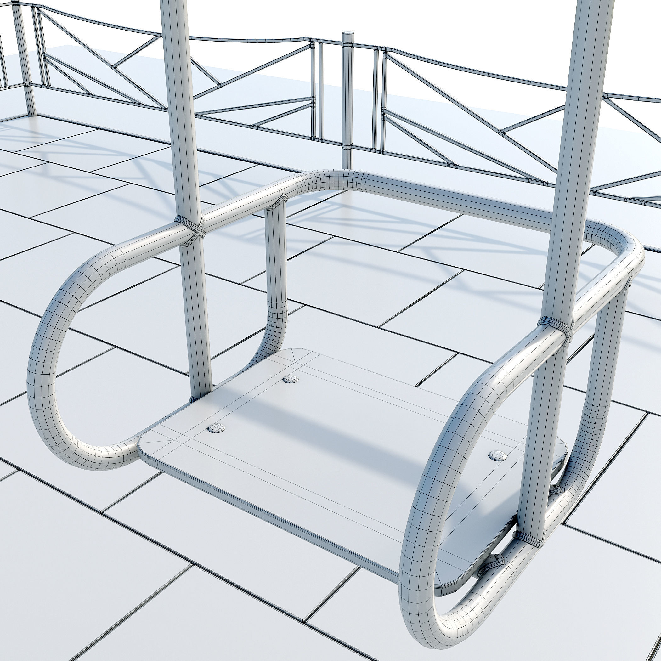 Stylish turquoise playground 3D model_13