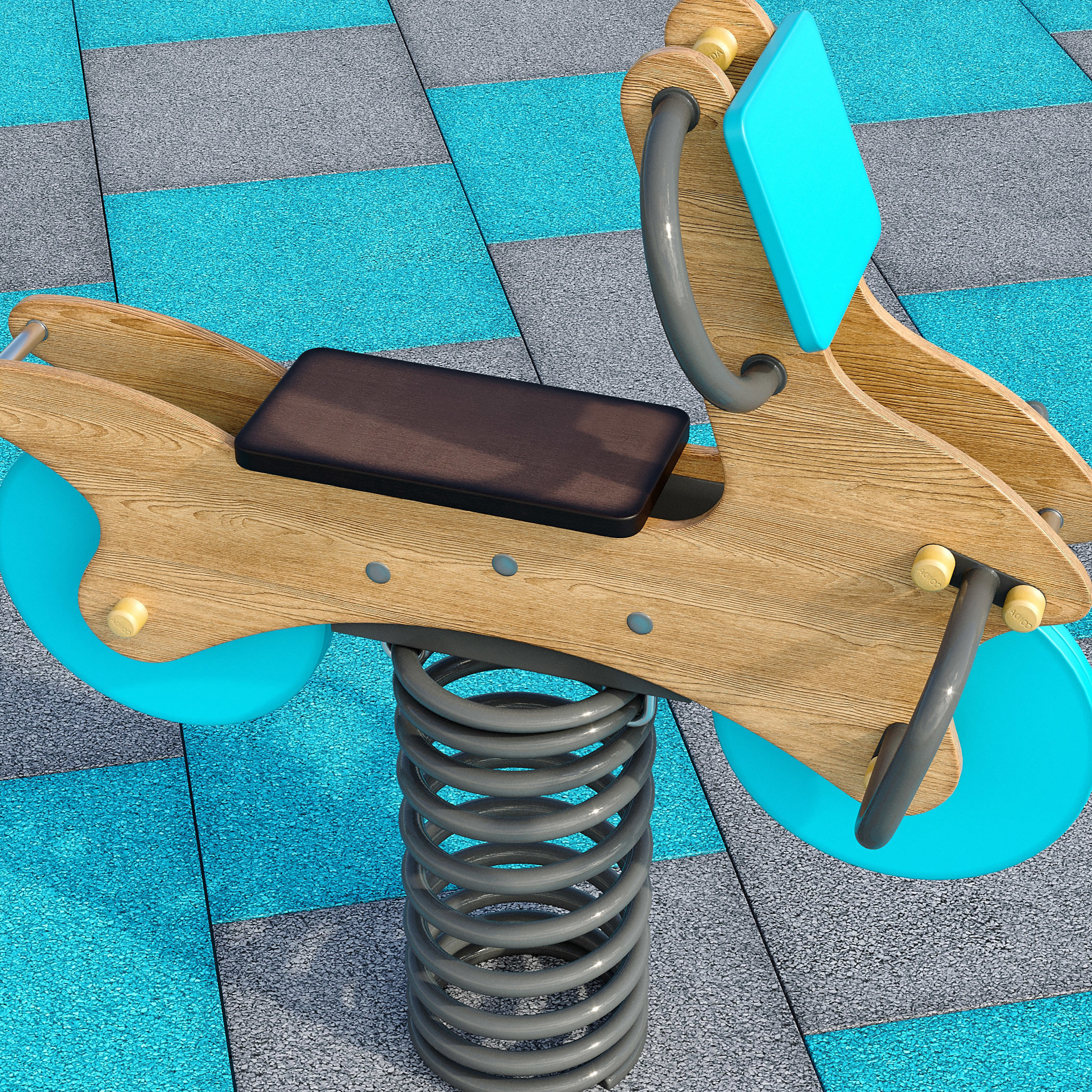 Stylish turquoise playground 3D model_8