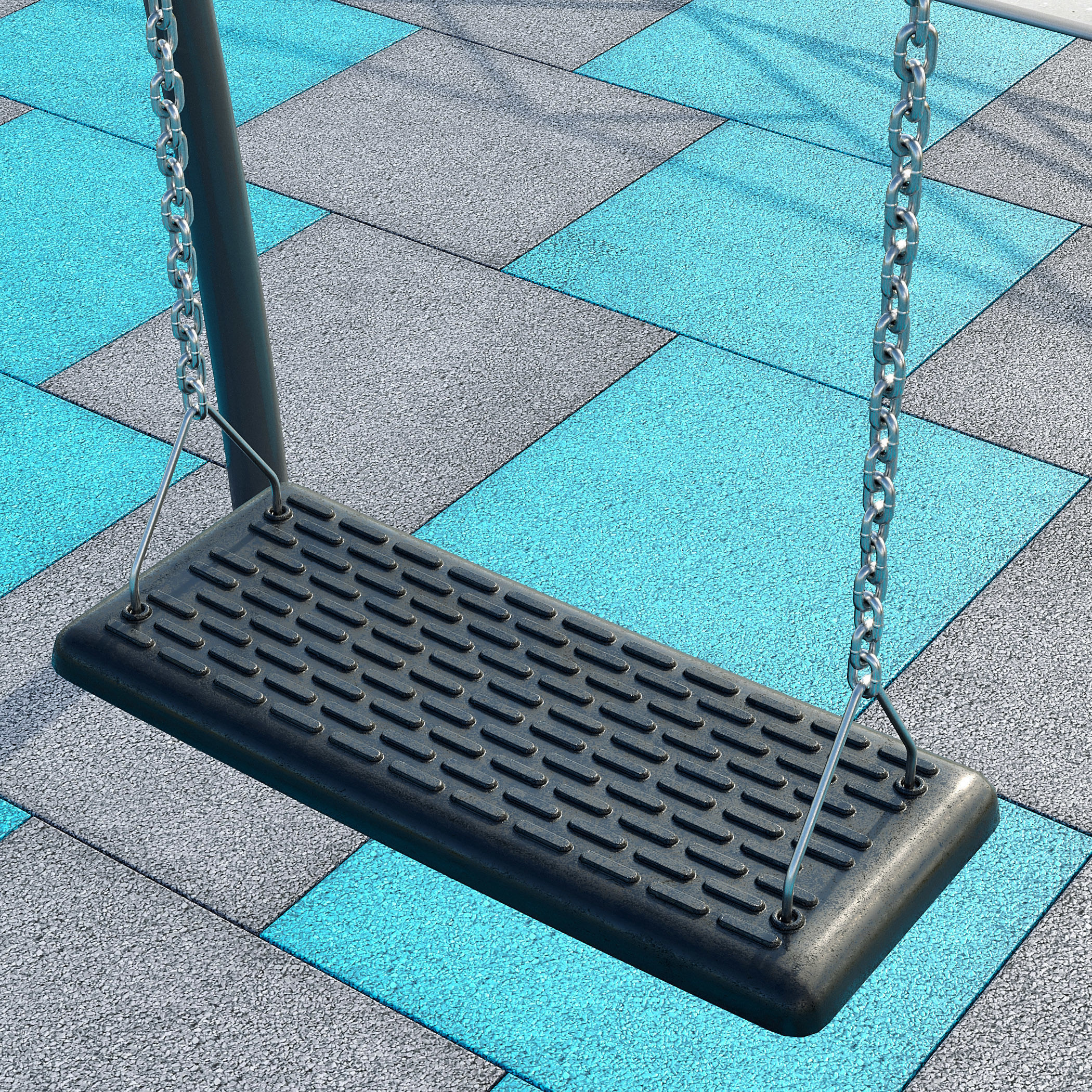 Stylish turquoise playground 3D model_4
