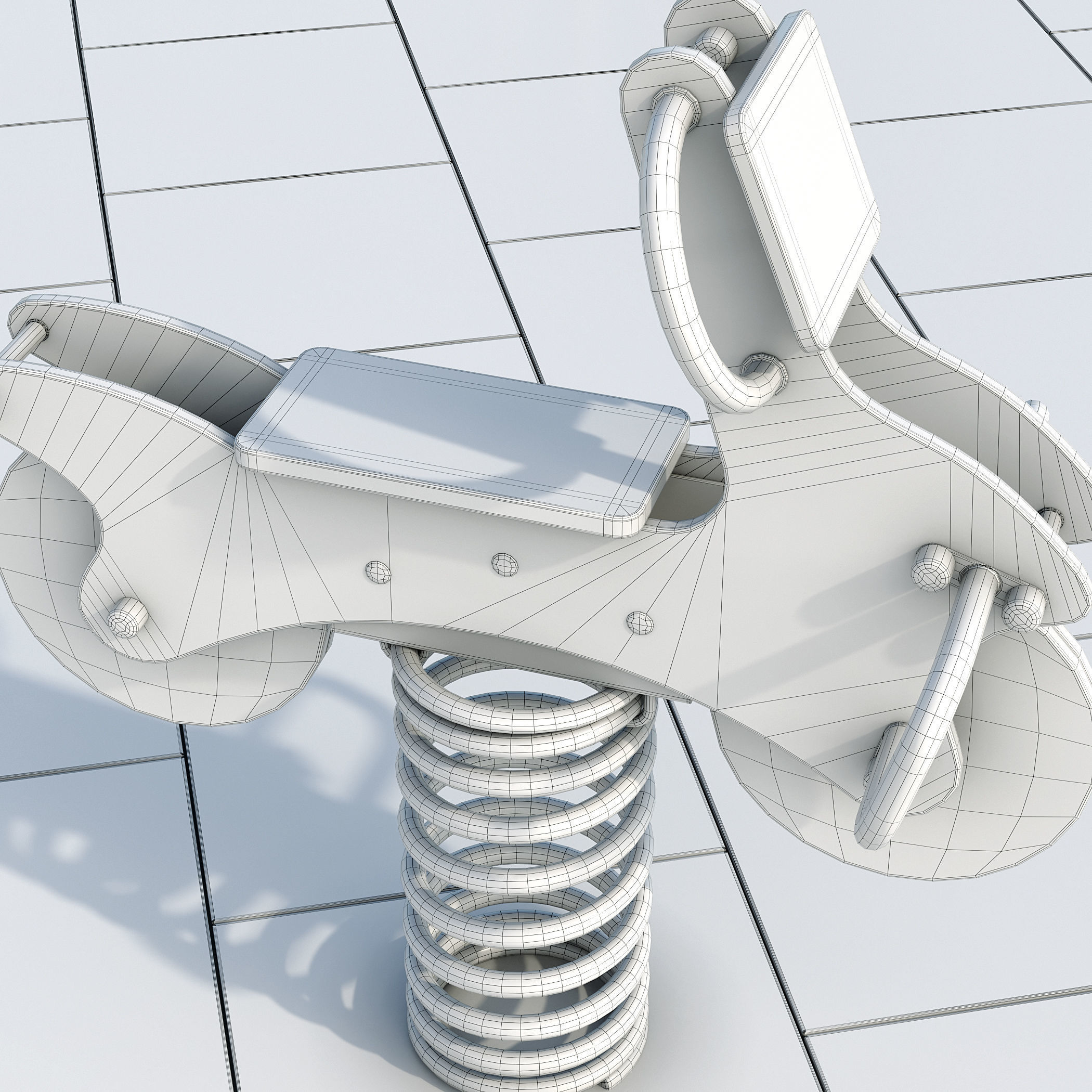 Stylish turquoise playground 3D model_9