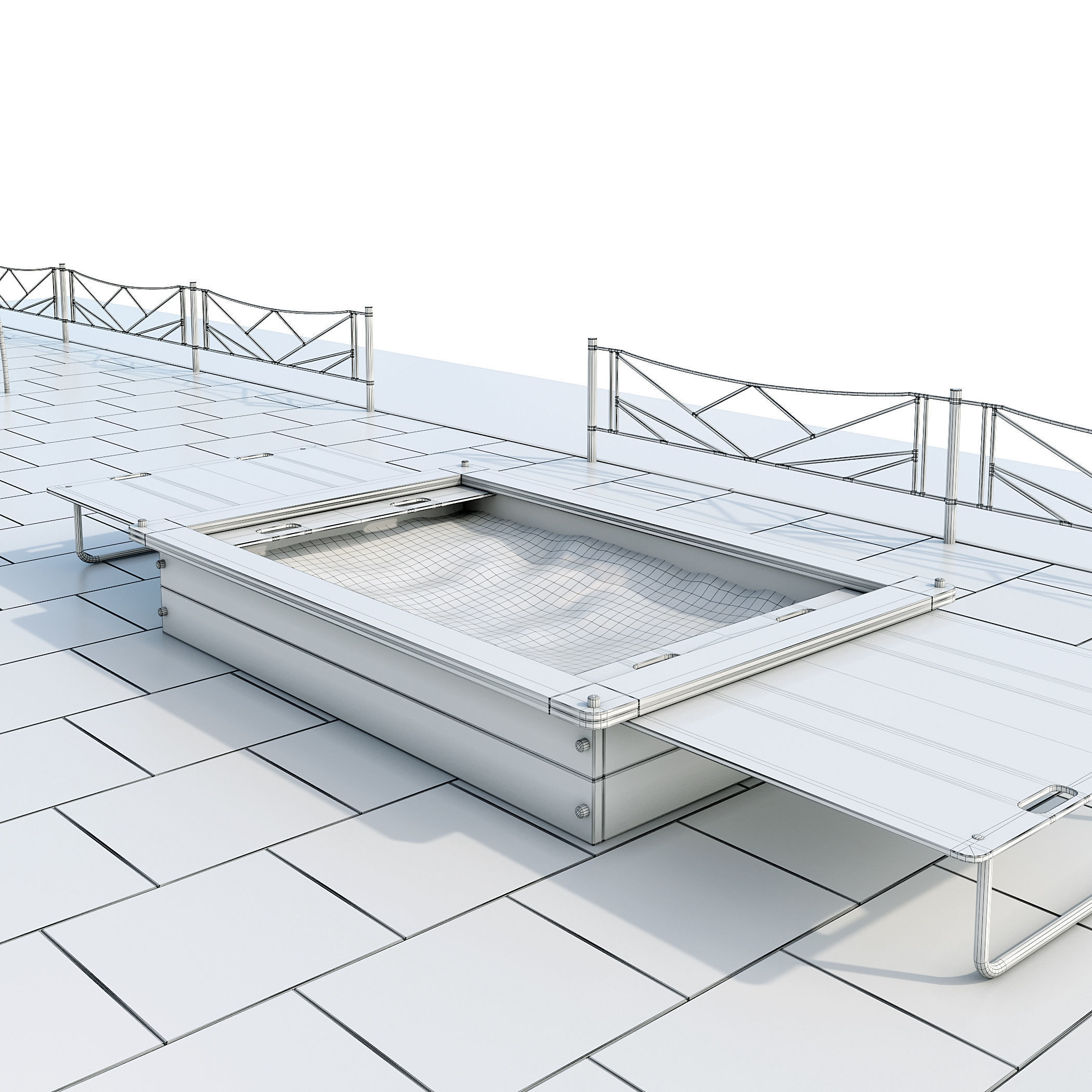 Stylish turquoise playground 3D model_19