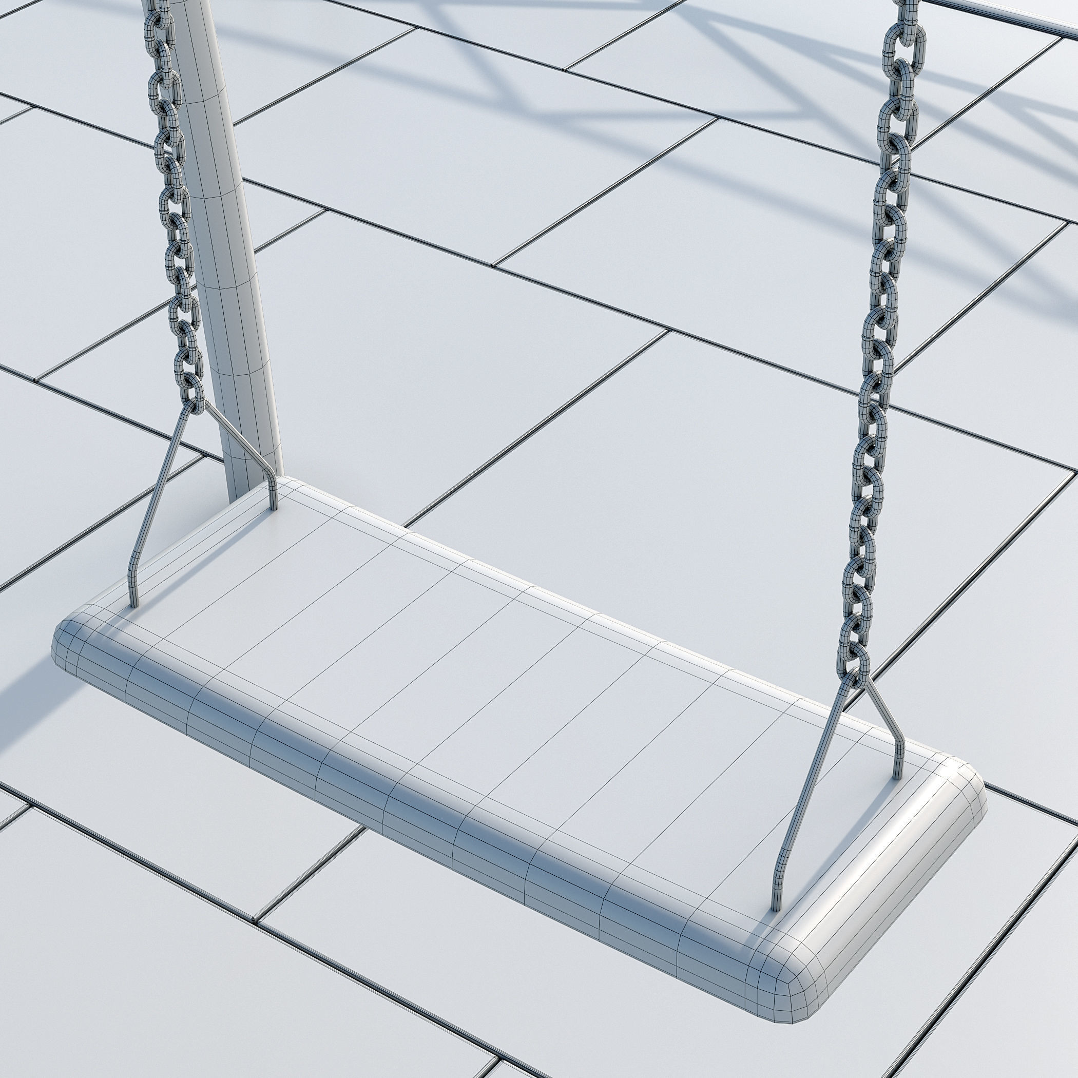 Stylish turquoise playground 3D model_5