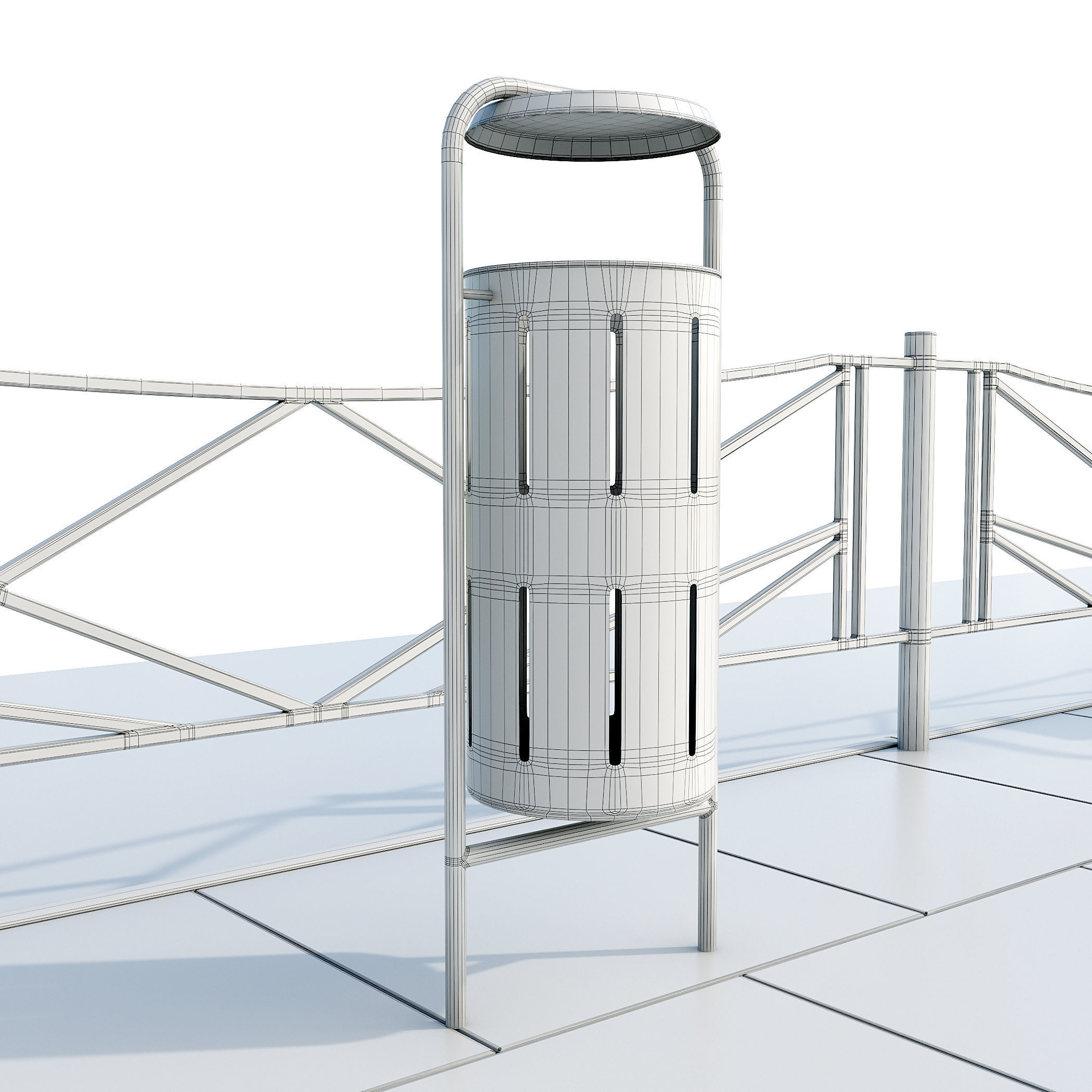 Stylish turquoise playground 3D model_17