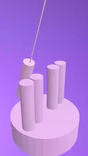 satisfying 3d model three cylinders