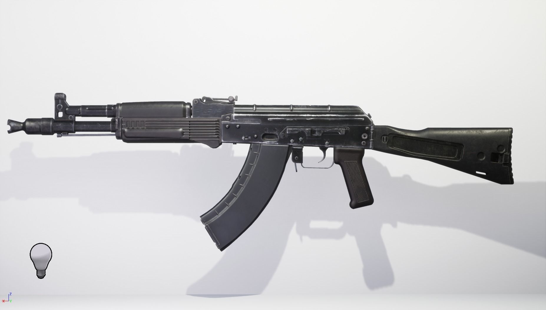 AK104 ak - rifle Low-poly 3D model_1