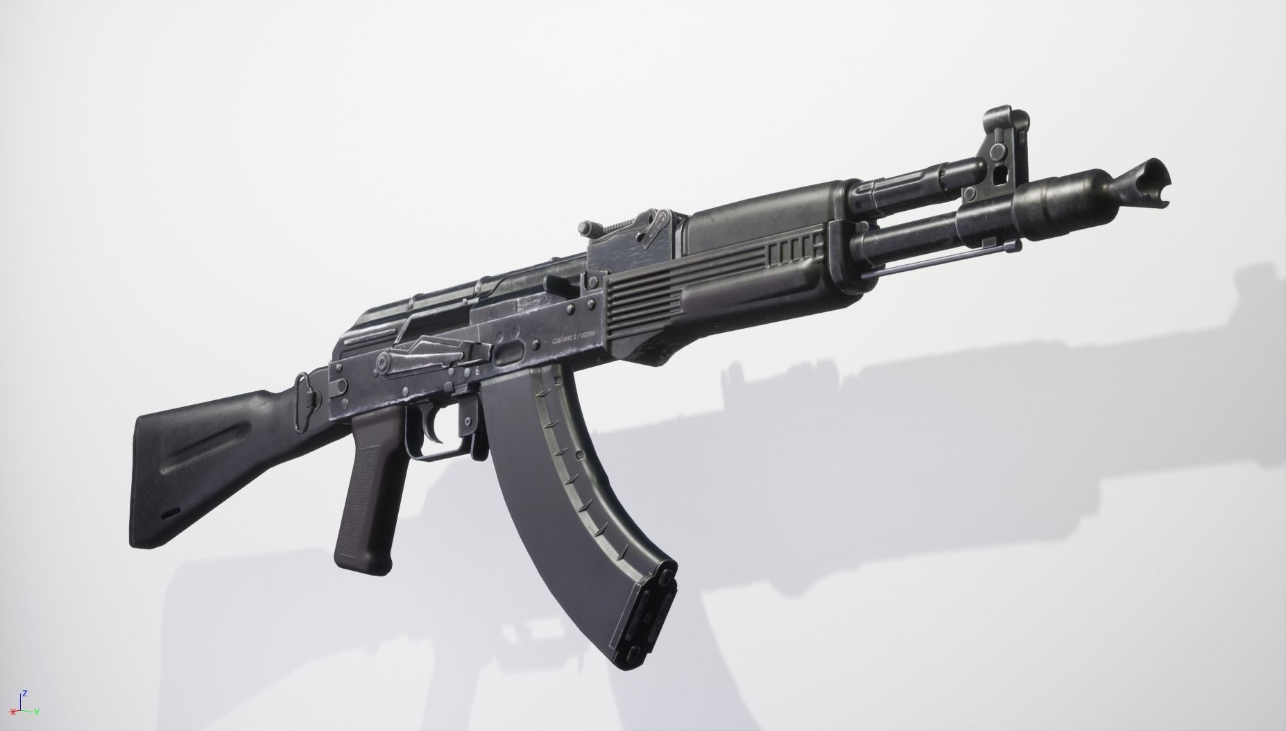 AK104 ak - rifle Low-poly 3D model_2