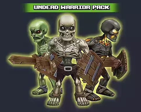 Animated skeleton pack Low-poly 3D model