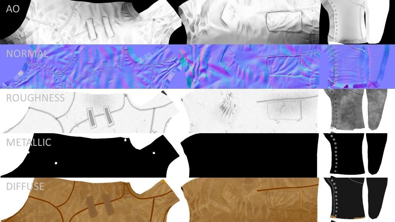 Midpoly female astronaut 3D model Low-poly 3D model_19