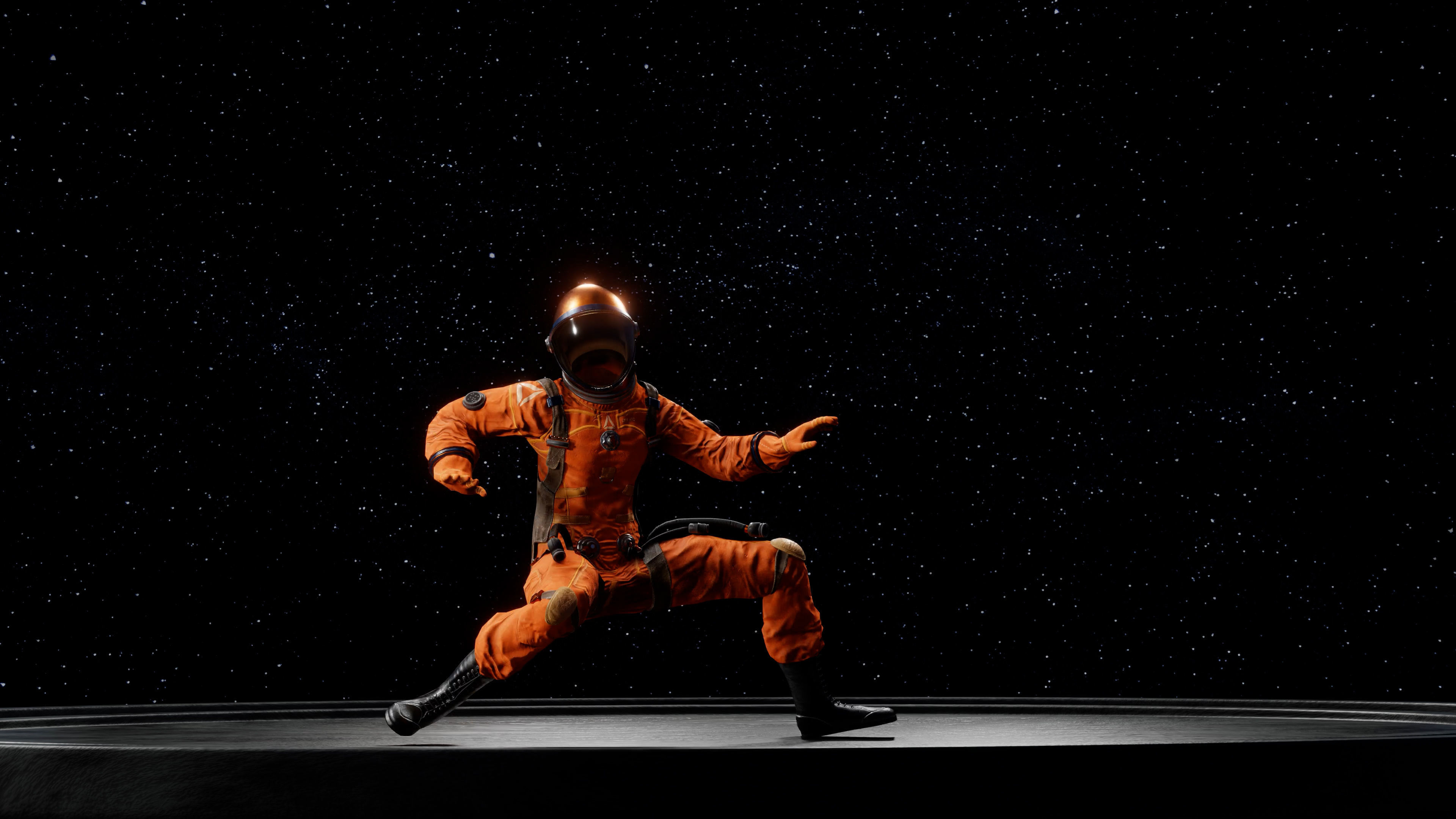 Midpoly female astronaut 3D model Low-poly 3D model_16