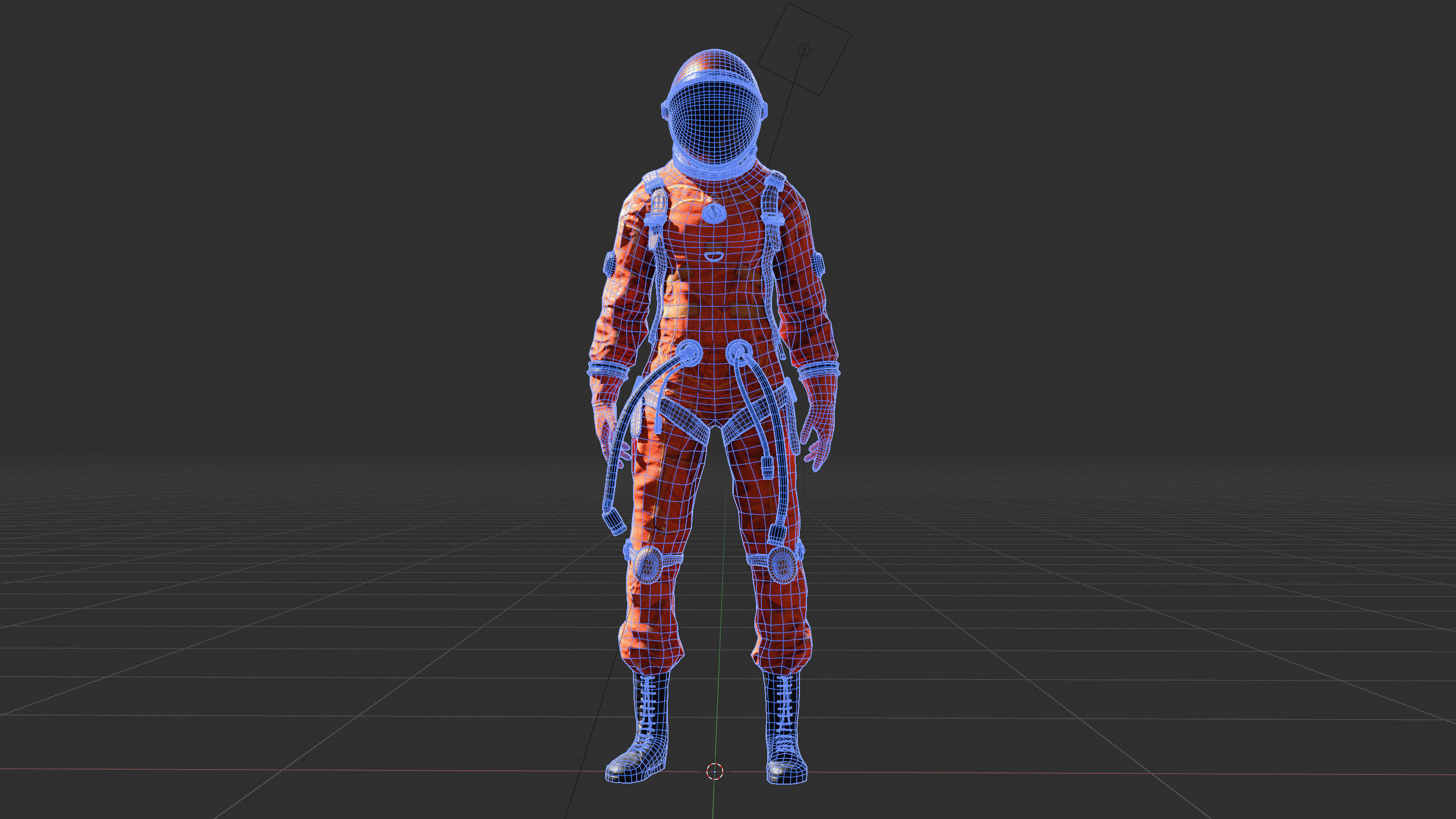 Midpoly female astronaut 3D model Low-poly 3D model_15