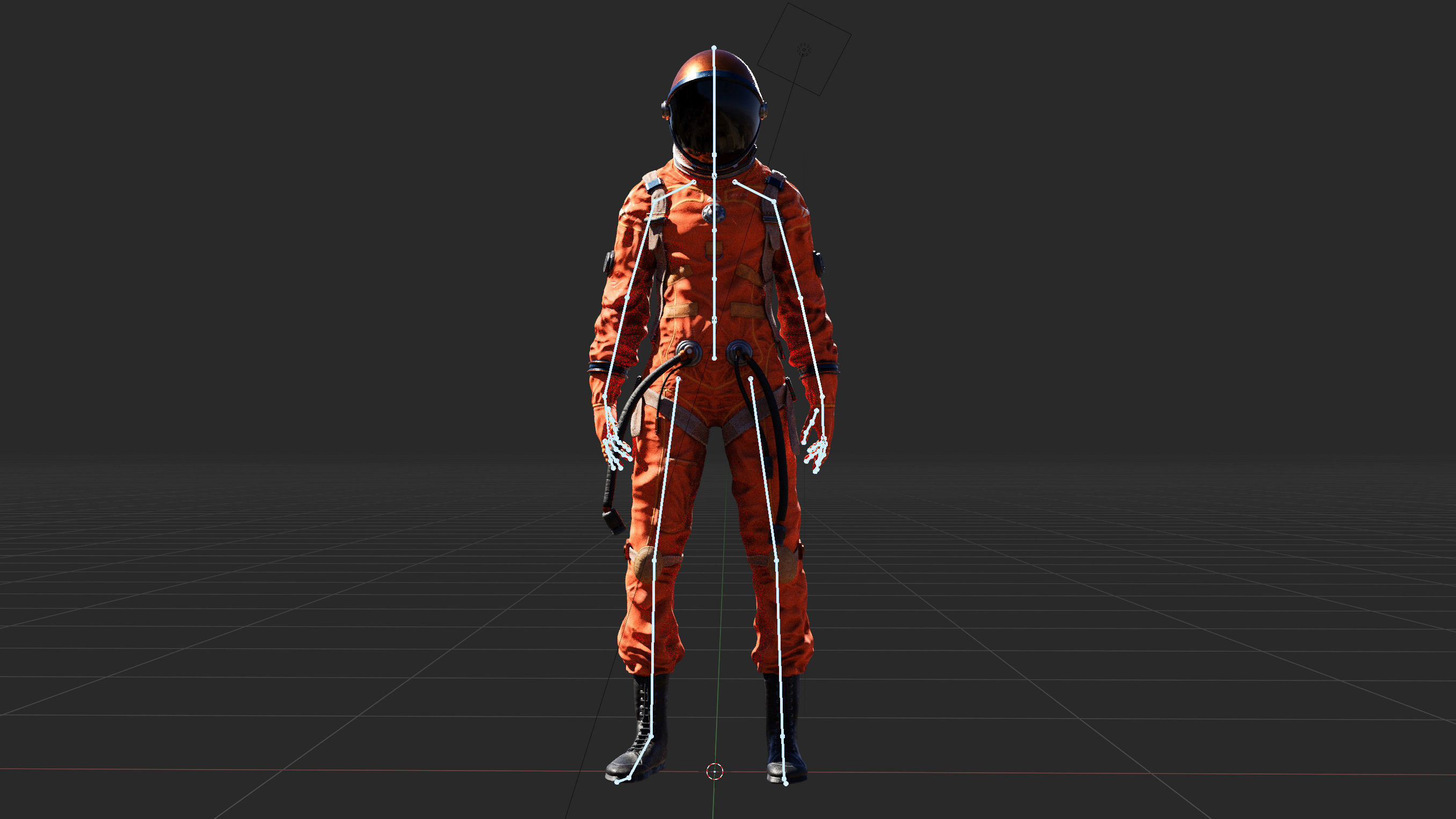 Midpoly female astronaut 3D model Low-poly 3D model_14
