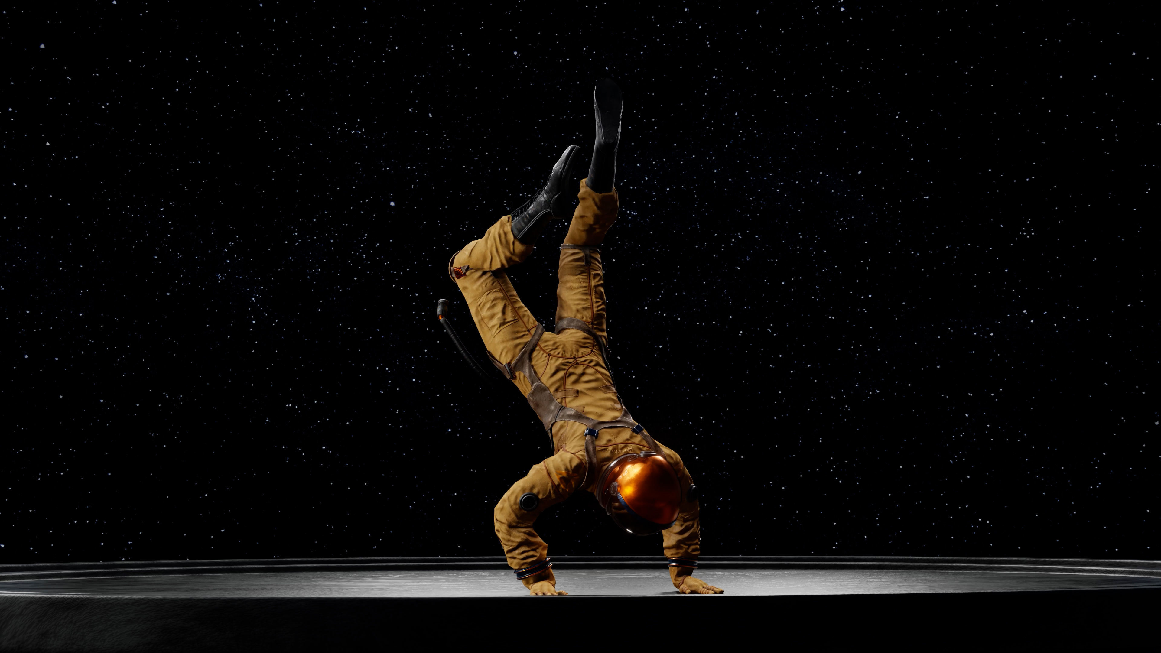 Midpoly female astronaut 3D model Low-poly 3D model_12