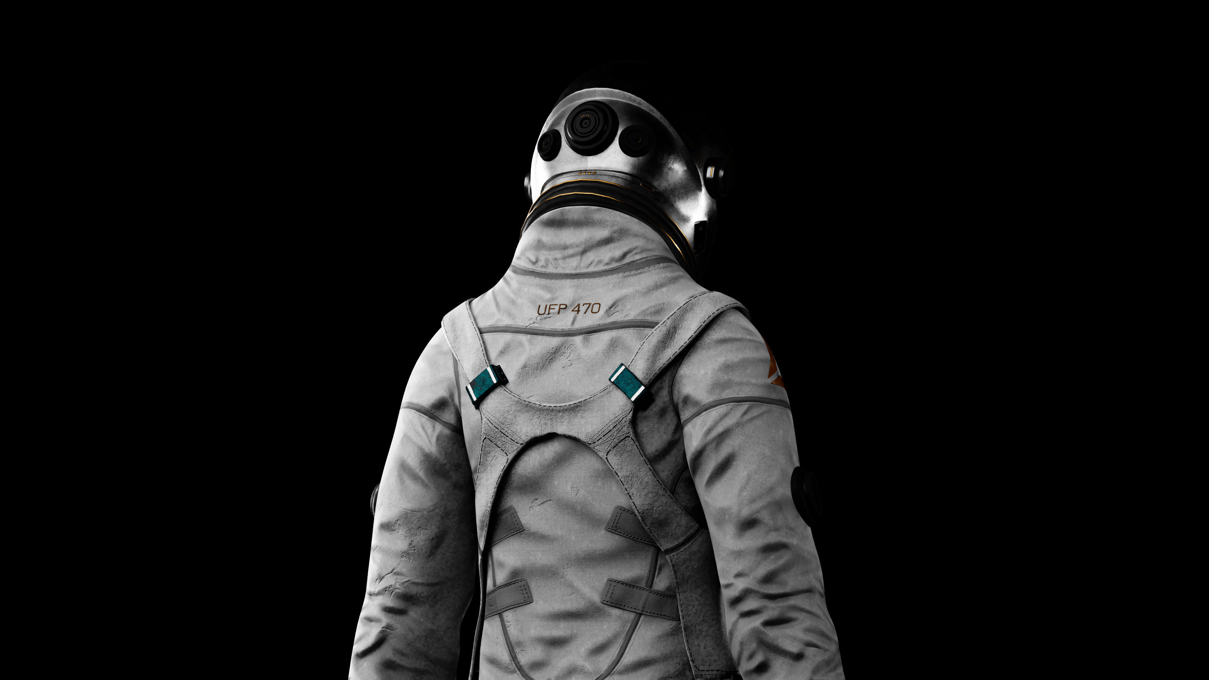 Midpoly female astronaut 3D model Low-poly 3D model_9