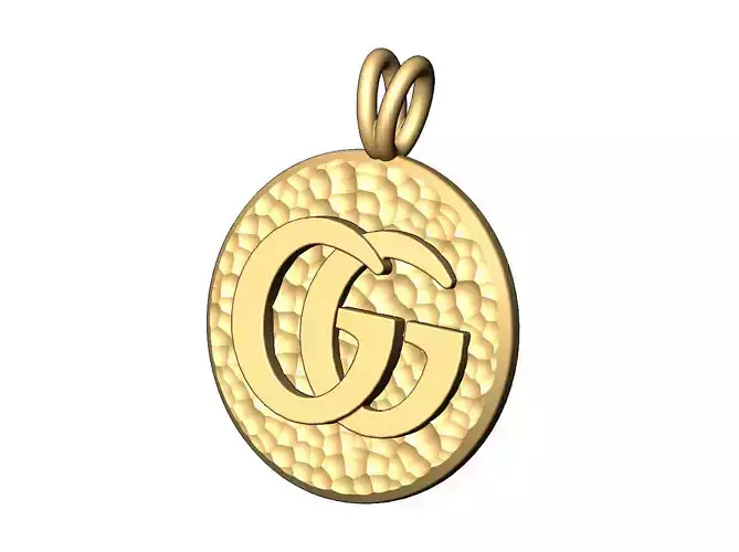 GG Gucci logo hammered coin pendant and charm