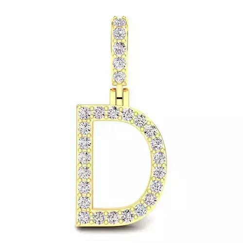 Alphabet D-letter single row pendant