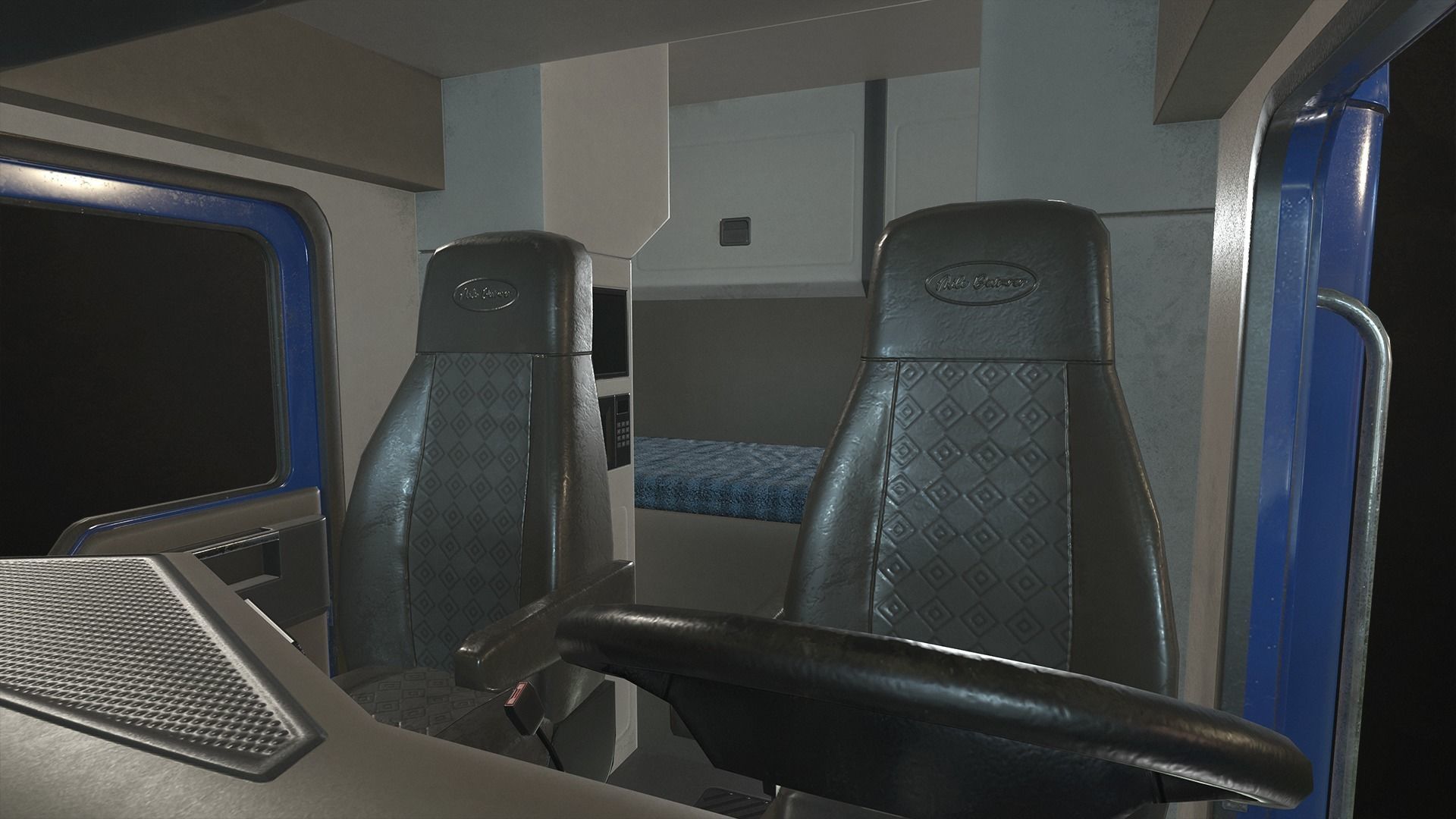 Semi Truck Flatbed Trailer Low-poly 3D model_15