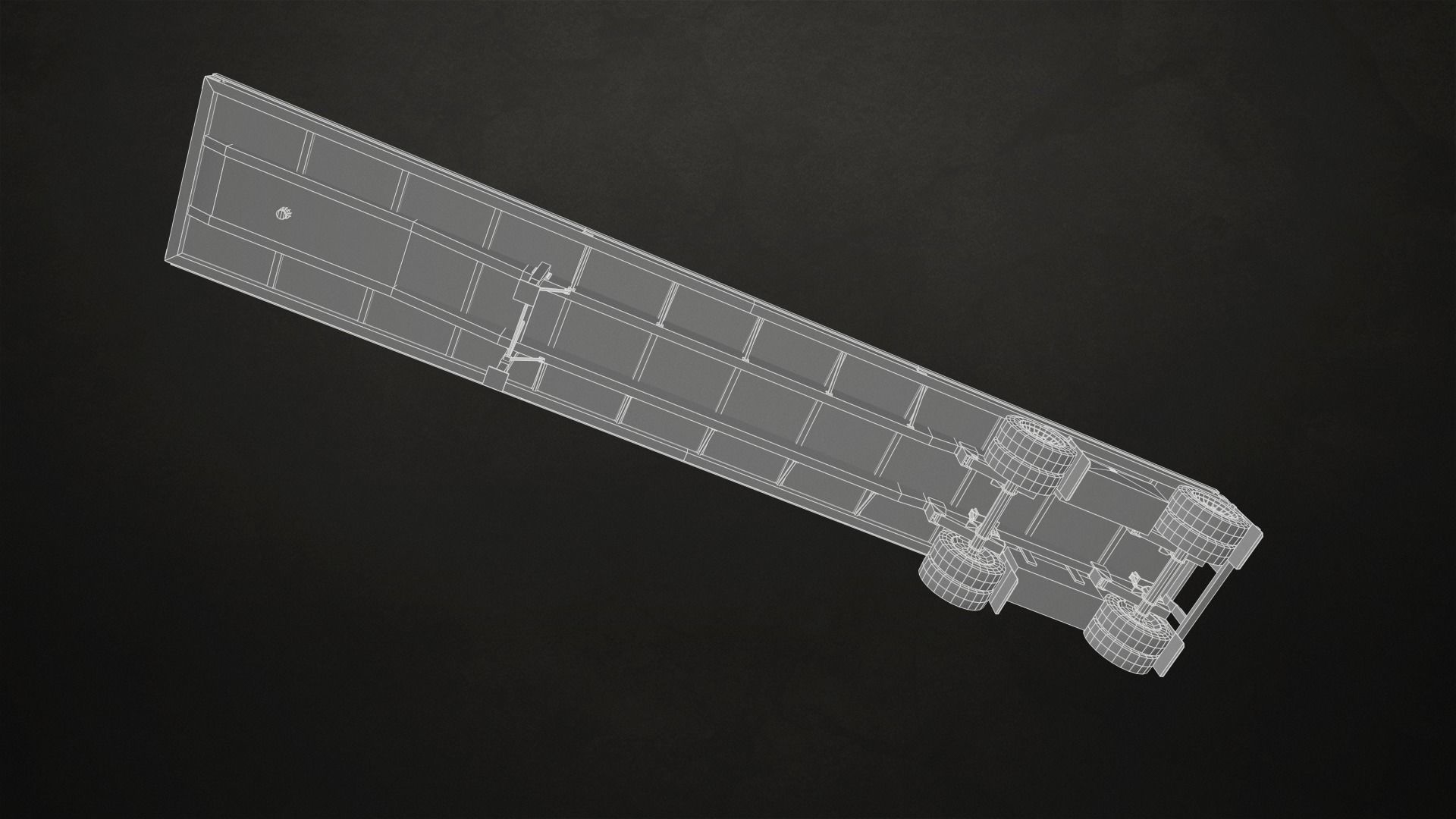 Semi Truck Flatbed Trailer Low-poly 3D model_22