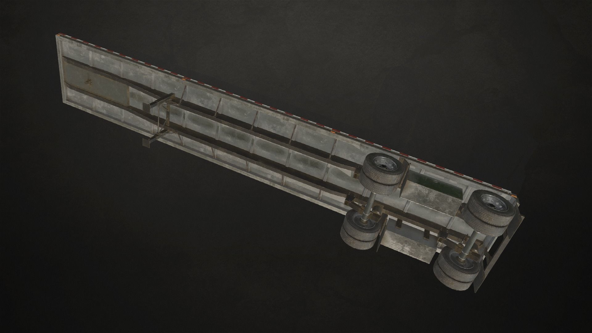 Semi Truck Flatbed Trailer Low-poly 3D model_18