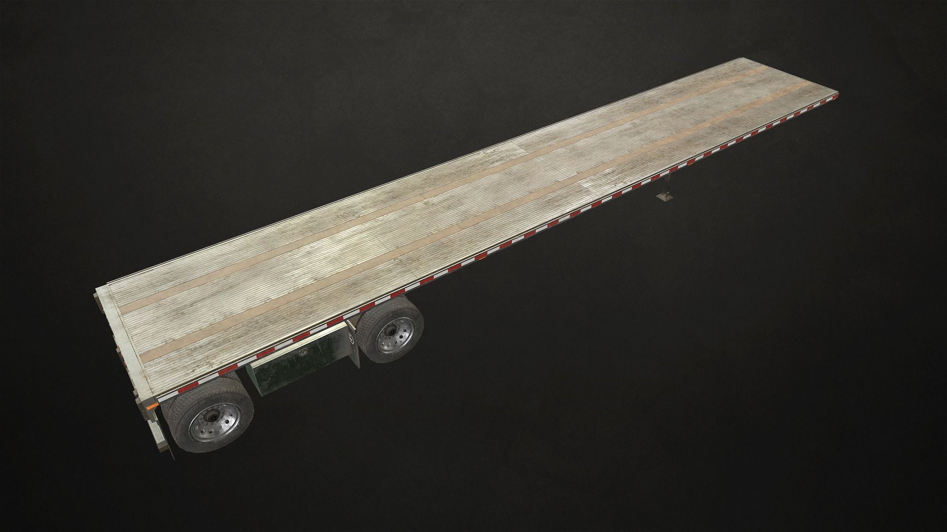 Semi Truck Flatbed Trailer Low-poly 3D model_17