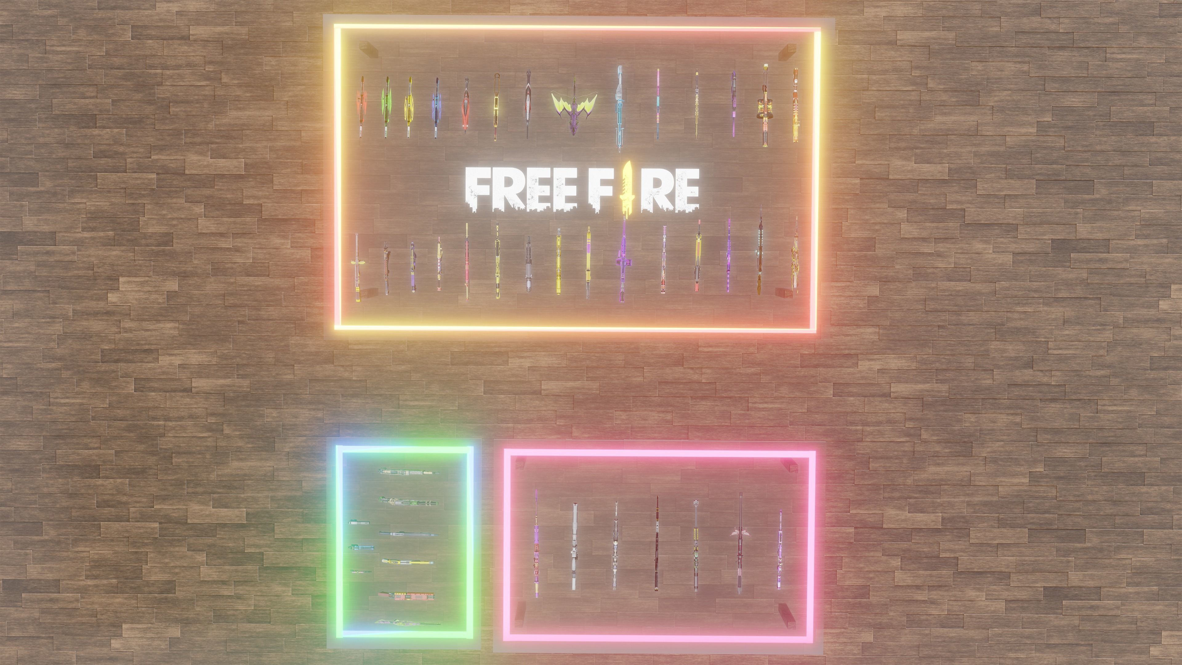 Free Fire Guns - All Guns 3d model Download - Blender 3D model_8