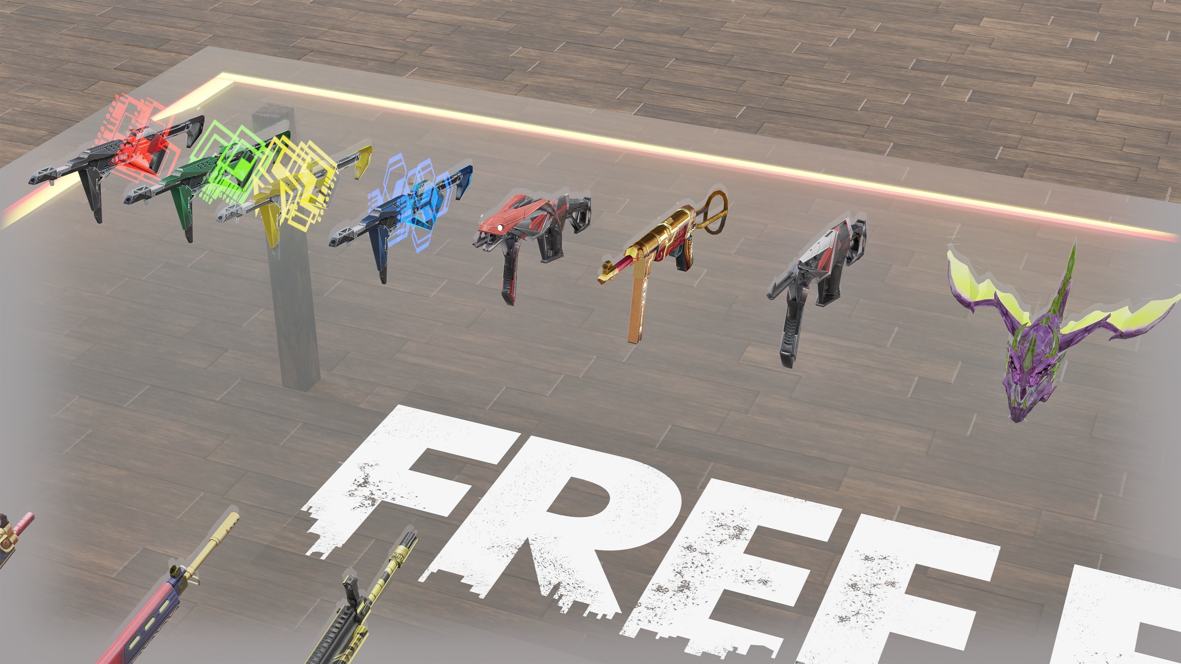 Free Fire Guns - All Guns 3d model Download - Blender 3D model_5