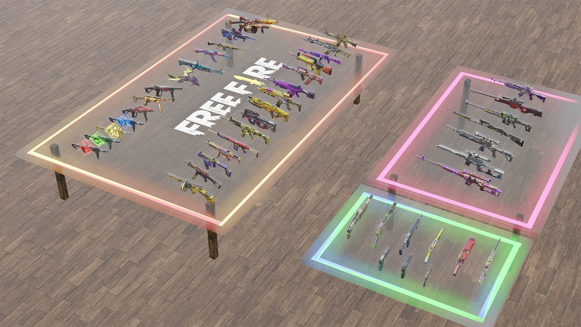 Free Fire Guns - All Guns 3d model Download - Blender 3D model_2