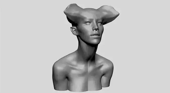 Female Creature Bust Printable 3D print model