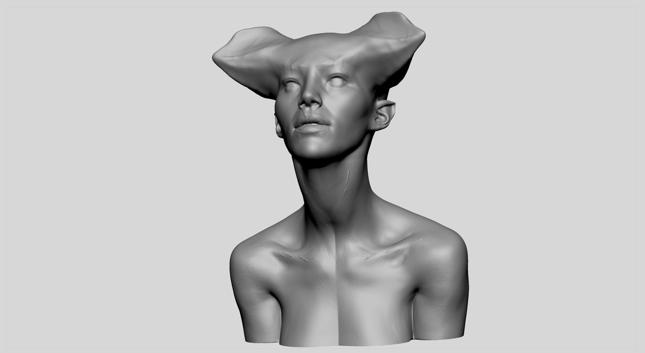 Female Creature Bust Printable 3D print model_7