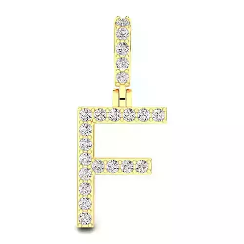 Alphabet F-letter single row pendant