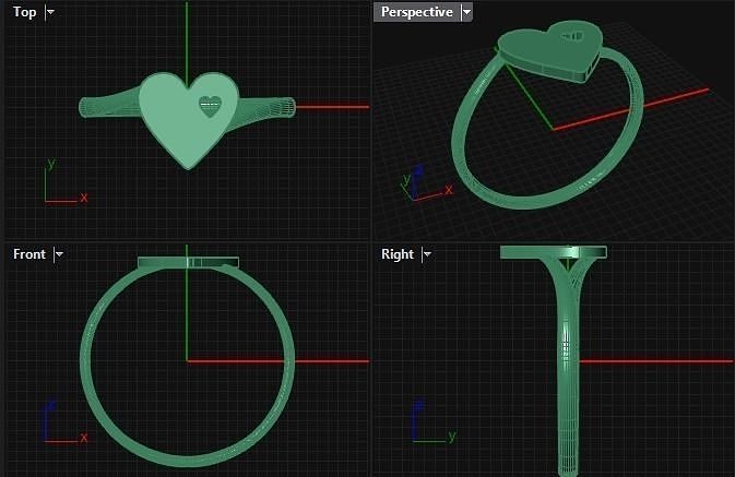 Heart ring light weight  3D print model