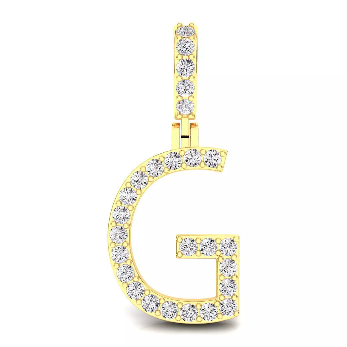 Alphabet G-letter single row pendant 3D print model_0