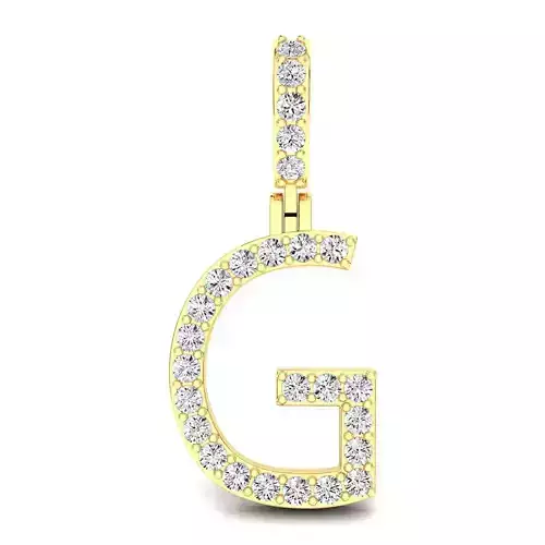 Alphabet G-letter single row pendant